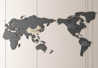 现代世界地图3D模型下载